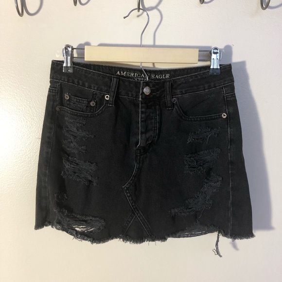 American Eagle Outfitters Dresses & Skirts - Black cutoff jean skirt